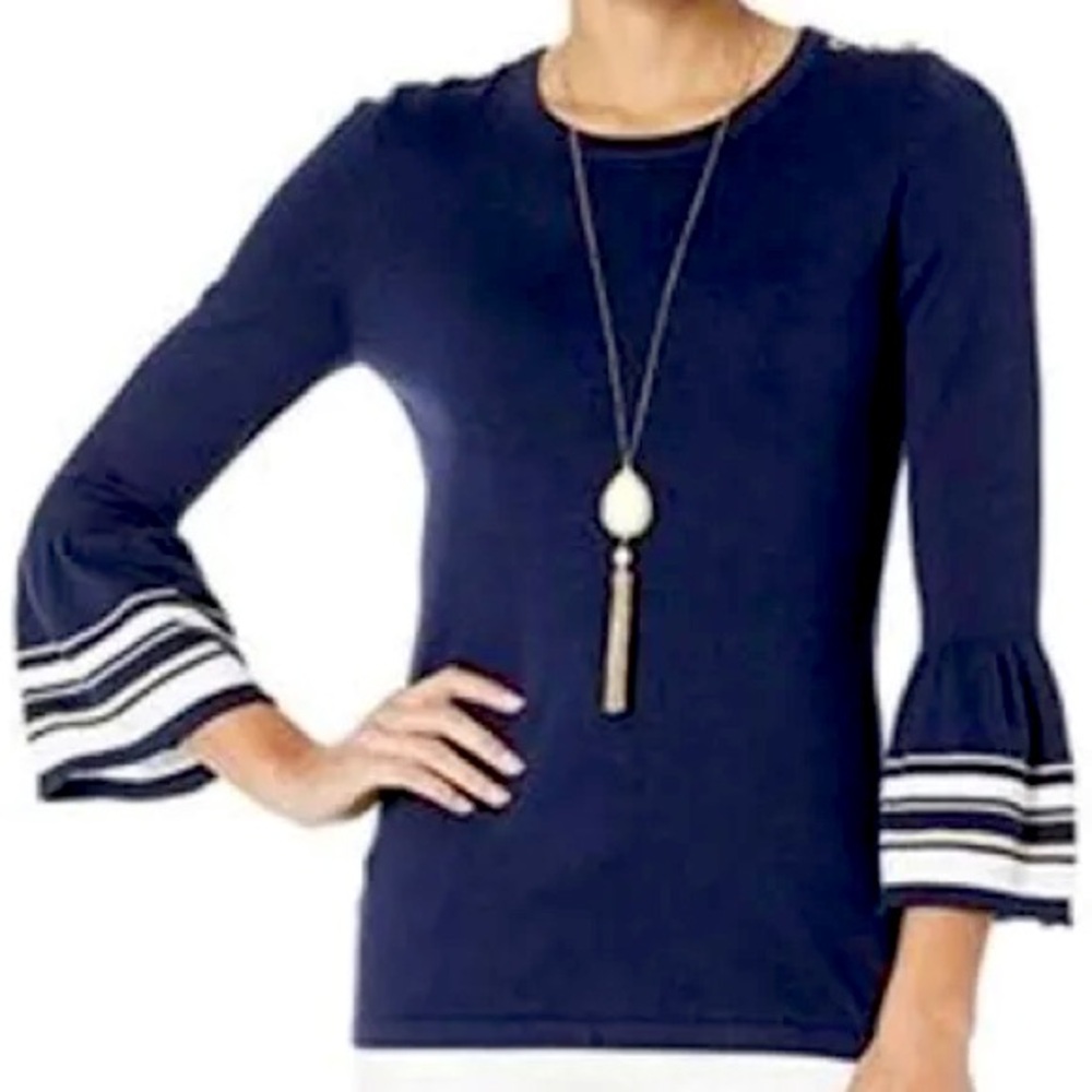 Lilly Pulitzer navy blue knit top M - Picture 2 of 11
